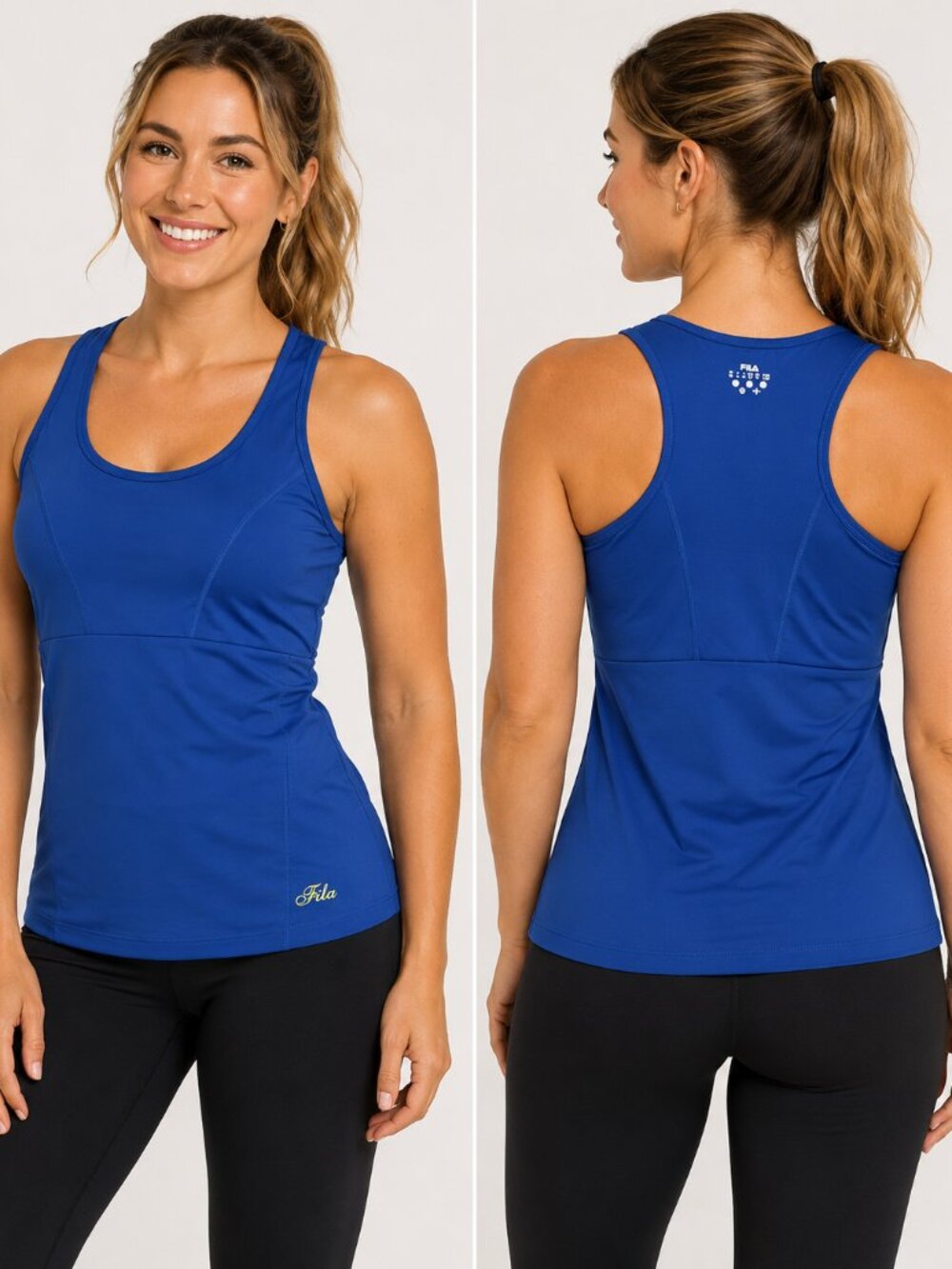 FILA Women’s Blue Sleeveless Athletic Tank Top Performance Workout Tennis